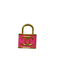 CC Lock Charm Collar (Color: Pink, size: 12")